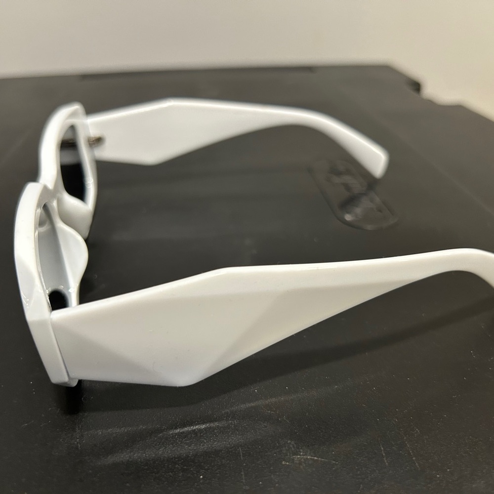 White Rectangular Sunglasses - image 3